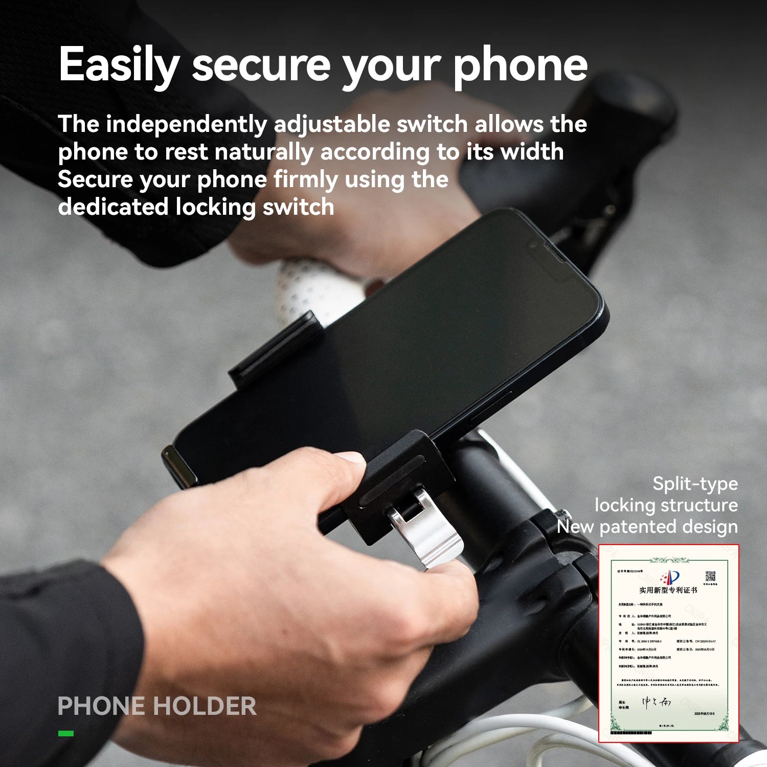 360° Rotating Motorcycle & Bicycle Phone Holder with Shock Absorption