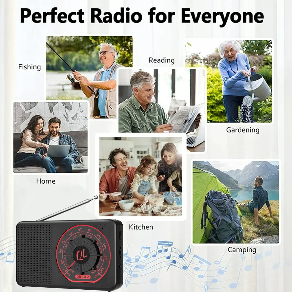 Portable AM/FM/SW Radio QL-11 with Speaker and Earphone Jack