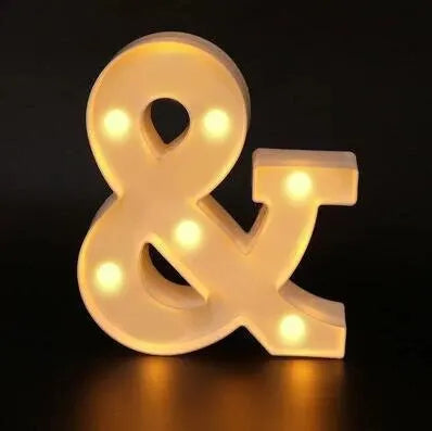 Luce decorativa a lettere e numeri a LED con batteria