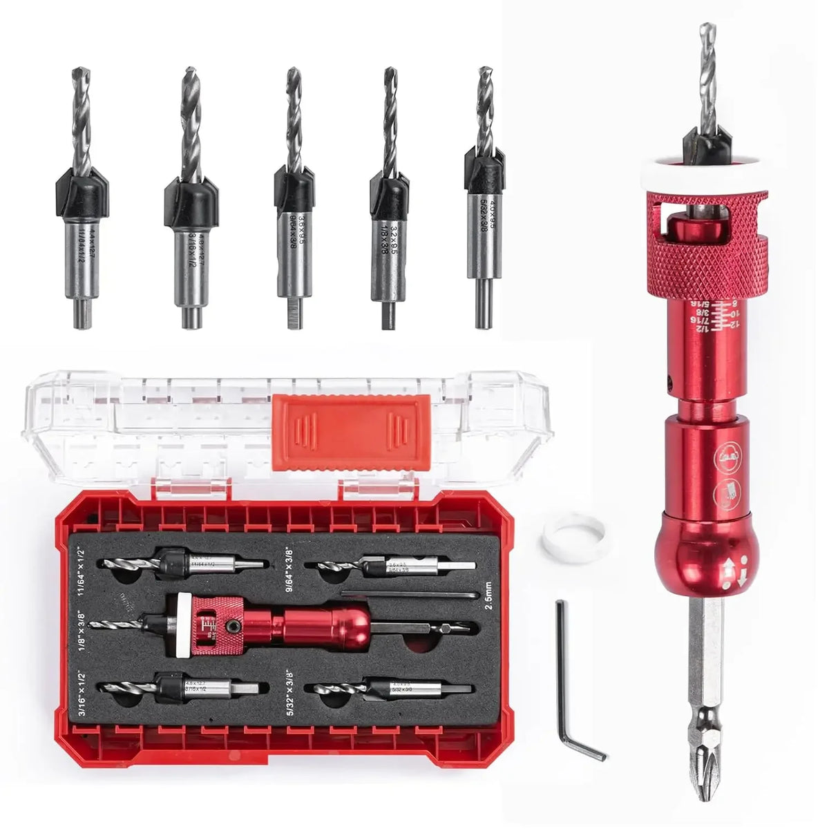 Adjustable Depth-Stop Countersink Sets