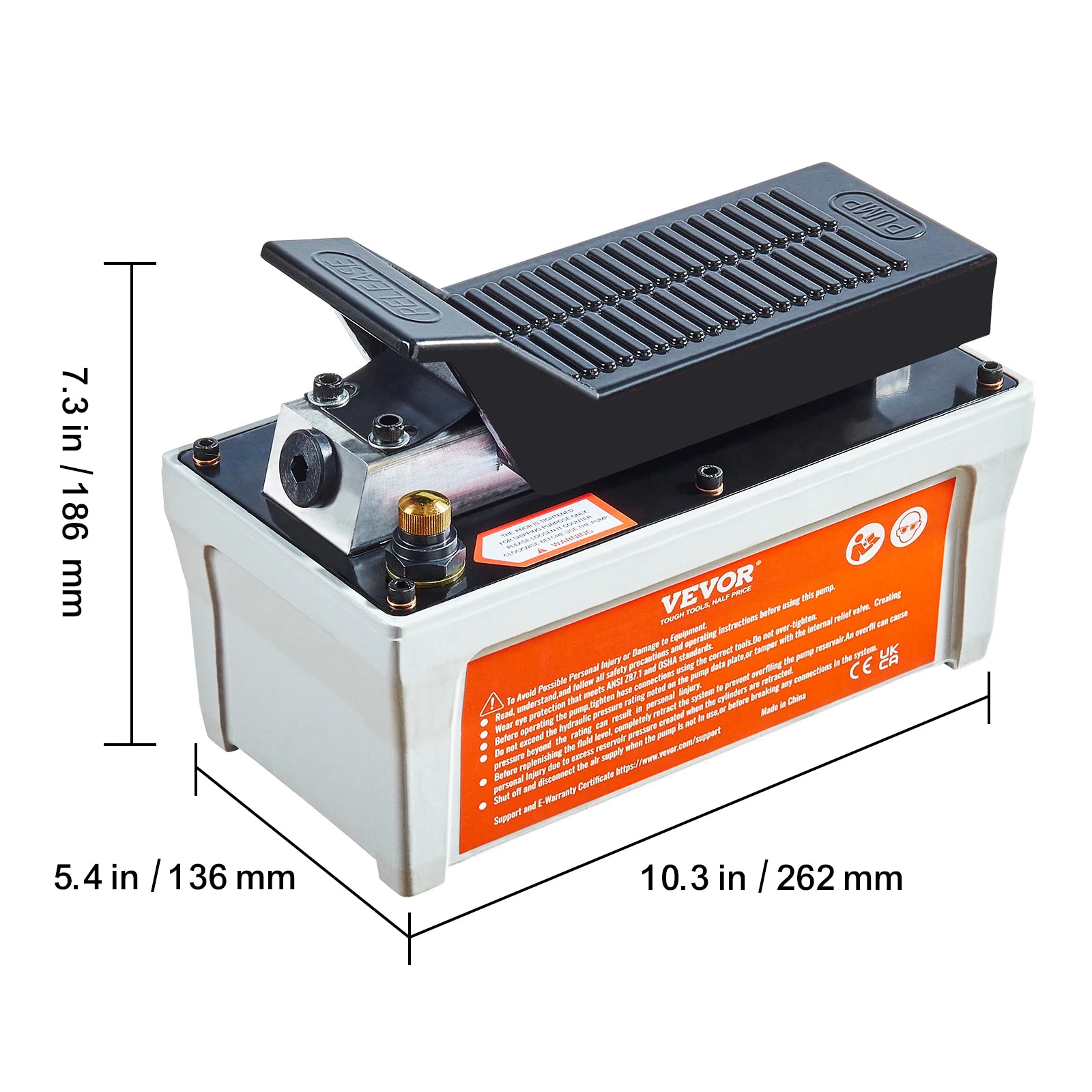 Air Hydraulic Pump 10,000 PSI Foot Pedal 1.6L Reservoir