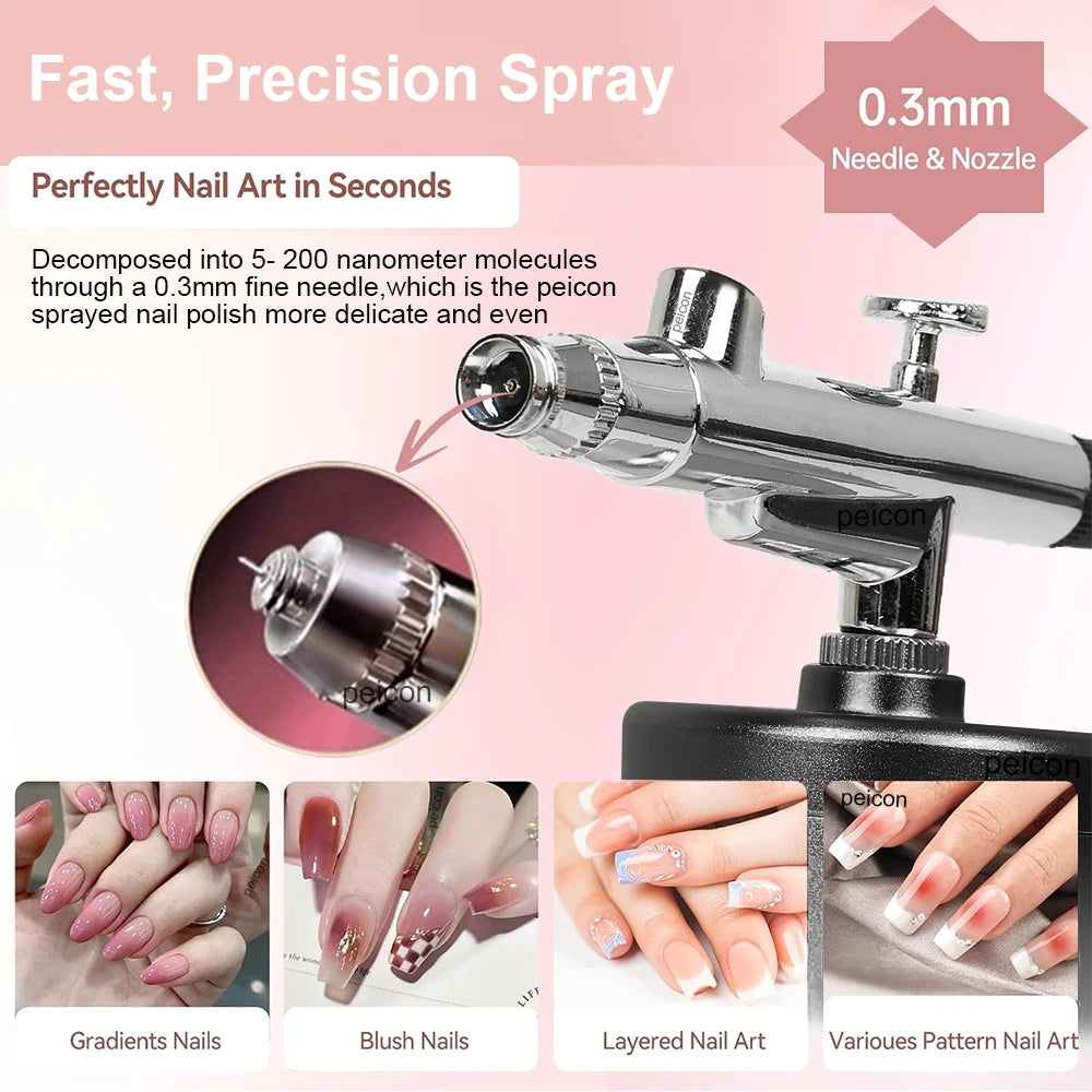 Handheld Airbrush Gun Kit with 0.3 mm Needle and Nozzle
