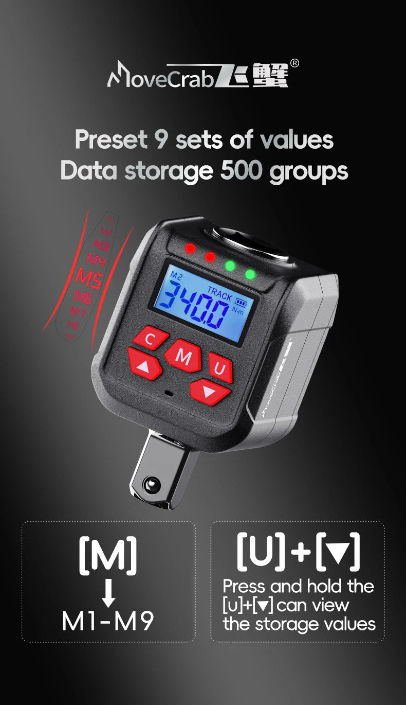 Digital Torque Adapter with Peak and Track Modes