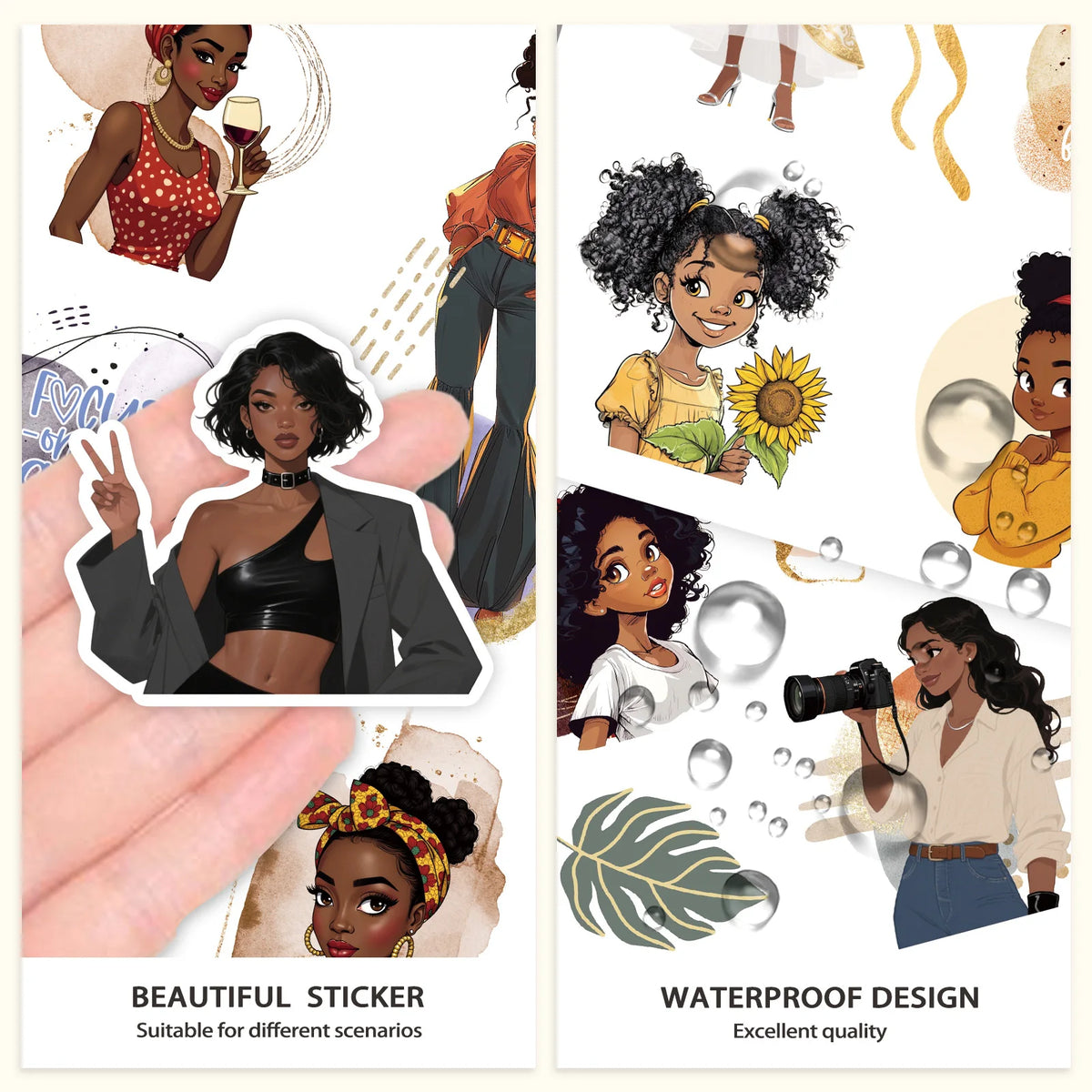 Black Girl Sticker Book, 50 Sheets