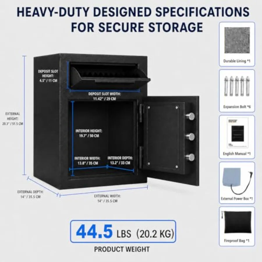 Digital Safe Box for Documents with Fireproof Waterproof Bag