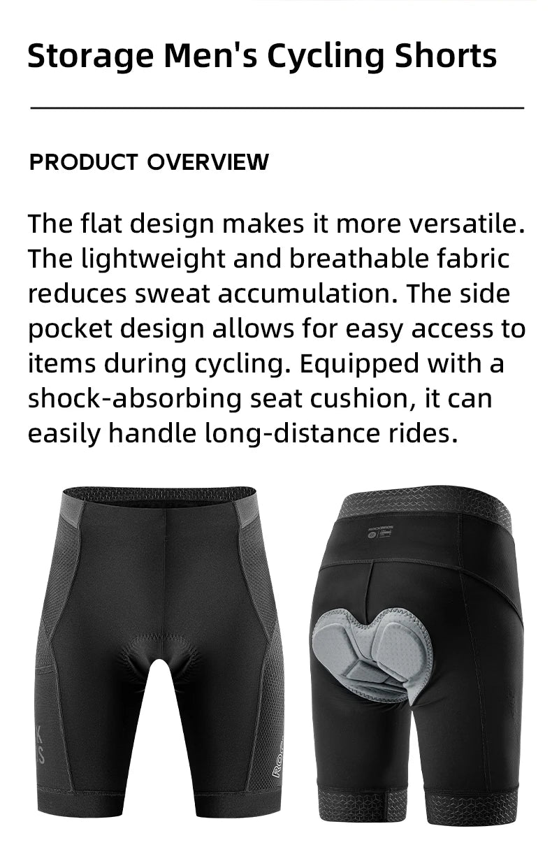 Pantaloncini da ciclismo imbottiti da uomo, asciugatura rapida e traspiranti