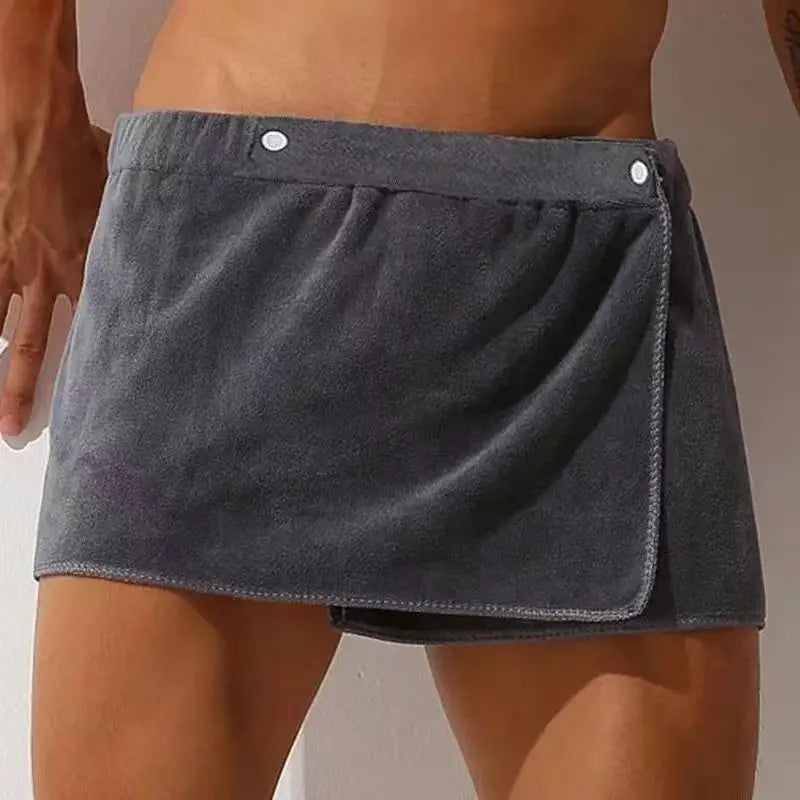 Men’s Quick-Dry Bath Towel Skirt for Beach and Swimming
