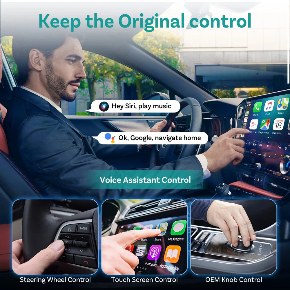 Wireless In-Car Phone Adapter with Pre-Installed Video Apps