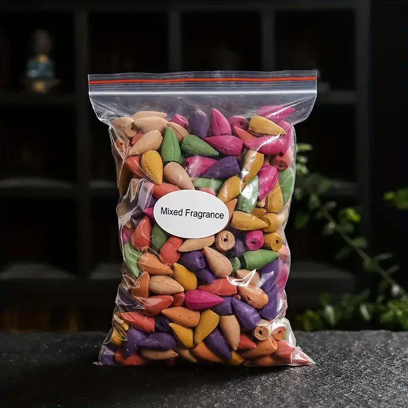 Mixed Waterfall Smoke Backflow Natural Incense Cone Incense Sandal Lavender Multi-scented Suitable for Places Tea Room Yoga Room 