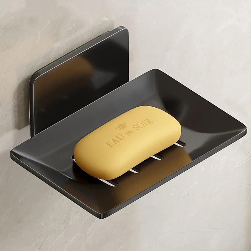 Aluminum Alloy Soap Holder Bathroom Soap Dish With Drain Water Wall Mounted Soap Box Bathroom Accessories 