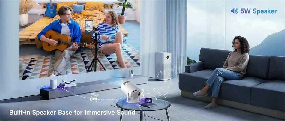 2026 Νέο HY300 Προβολέας 4K Android 11 Wifi6 290ANSI Allwinner H713 BT5.0 1080P 1280*720P Σινεμά Ουδέτερη φορητά Προβολείς Κήπος