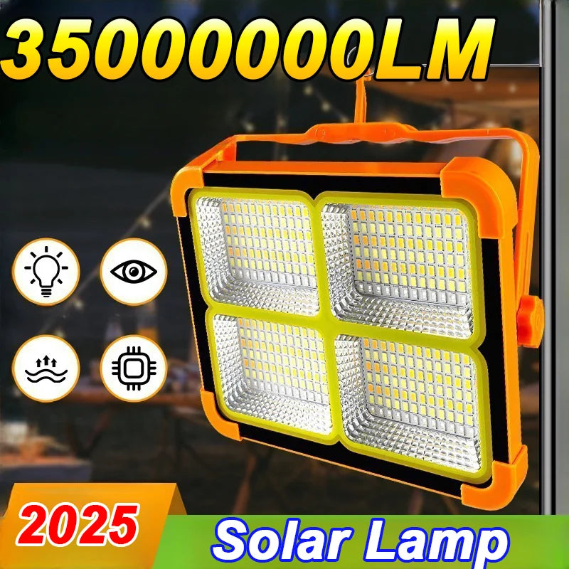 Újratölthető napelemes kempinglámpa, 20000 mAh, IP66