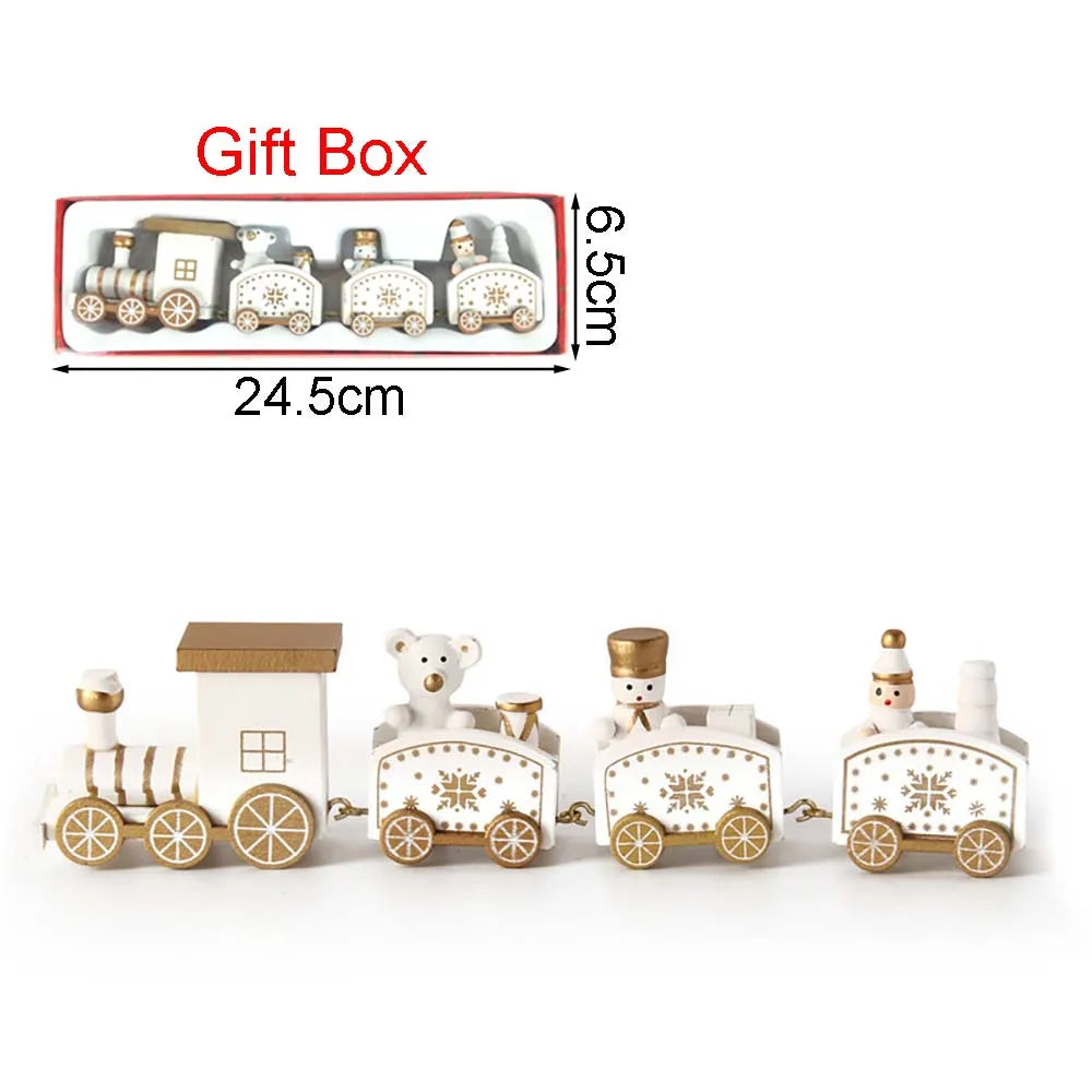 Christmas Wood Train Decoration,Christmas Ornaments With Moving Train,Home Noel,Happy New Year 2025 Gifts 