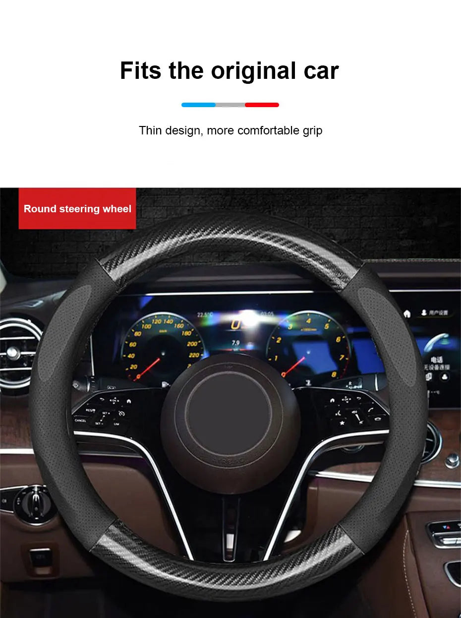 SEAMETAL Heavy Duty Steering Wheel Cover Full-Wrapped Steering Protector Anti Slip Steer Wheel Protection Cover 38cm Universal