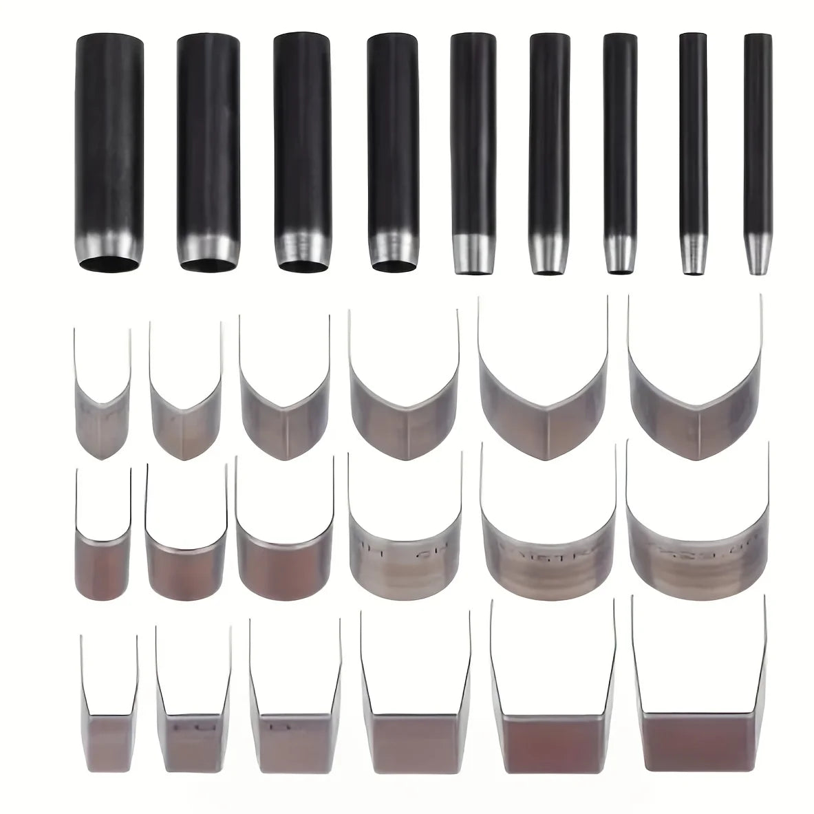 Conjunto de ferramentas para extremidades de cintos e correias em pele