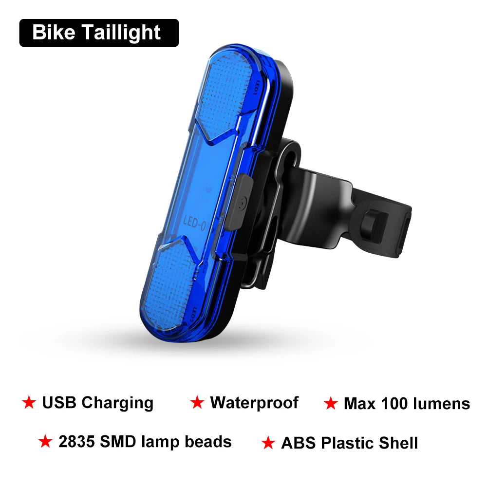 Lanterna traseira de bicicleta recarregável por USB