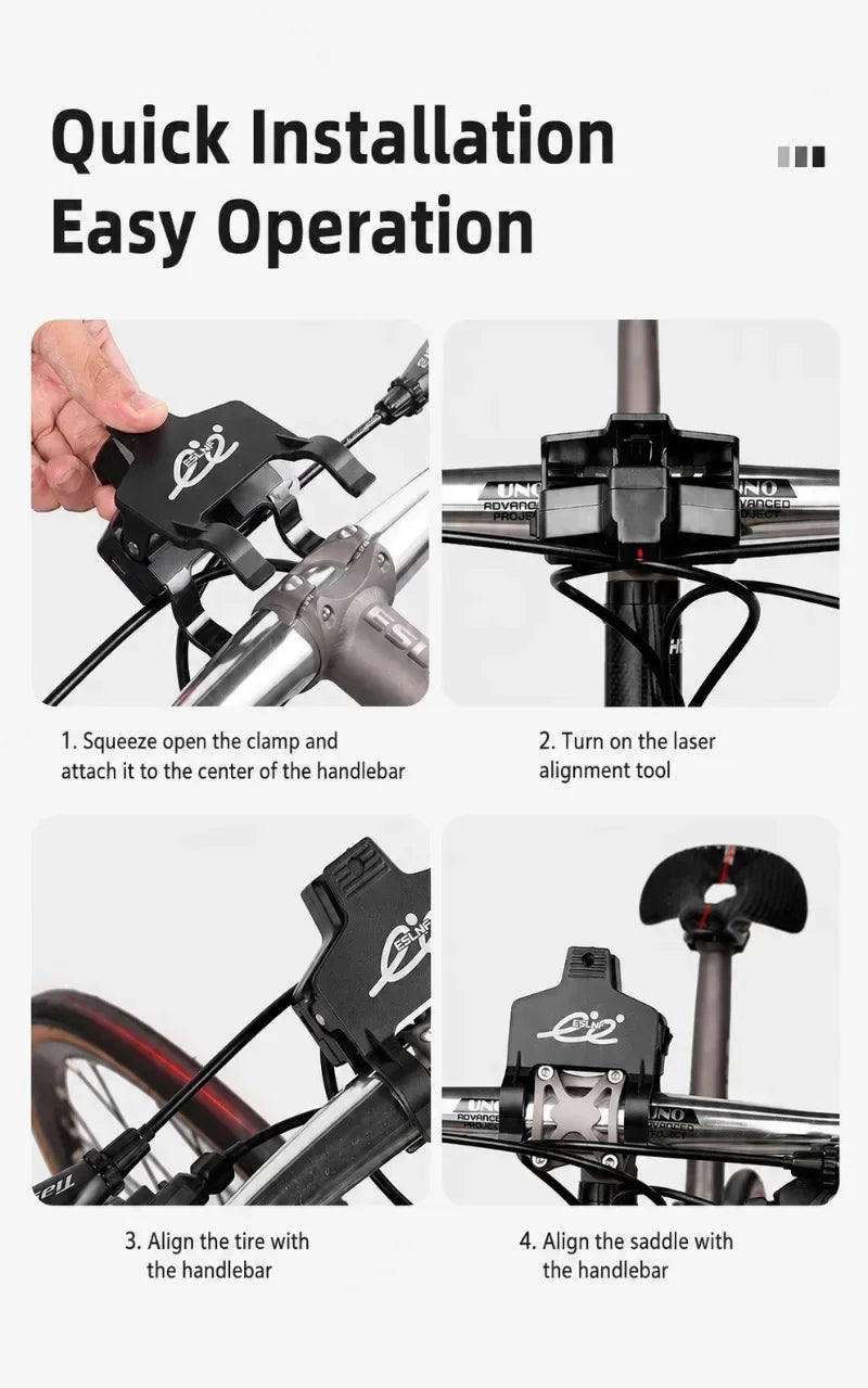 Instrument de aliniere cu laser pentru bicicletă