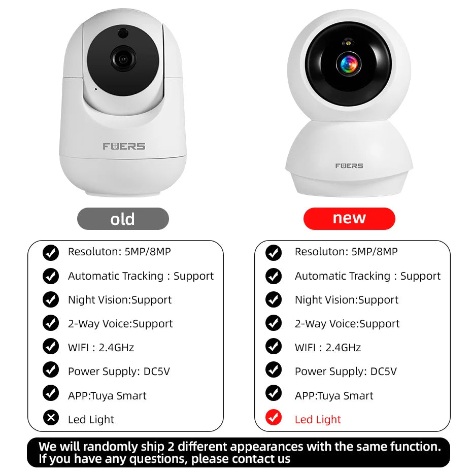 Caméra de sécurité intérieure WiFi 4K 8MP avec suivi automatique et contrôle via application
