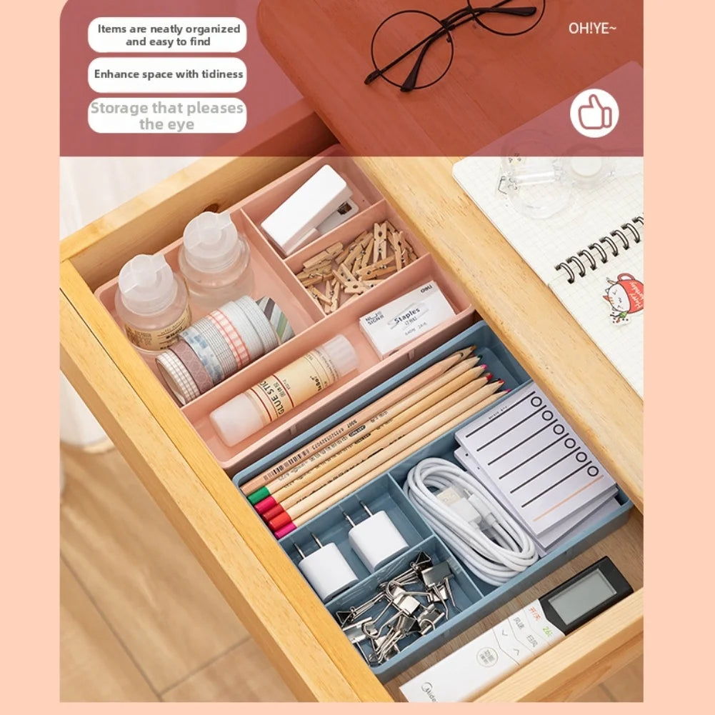 Four-Grid Drawer Organiser, 20 × 15.5 × 3 cm, PP Tray