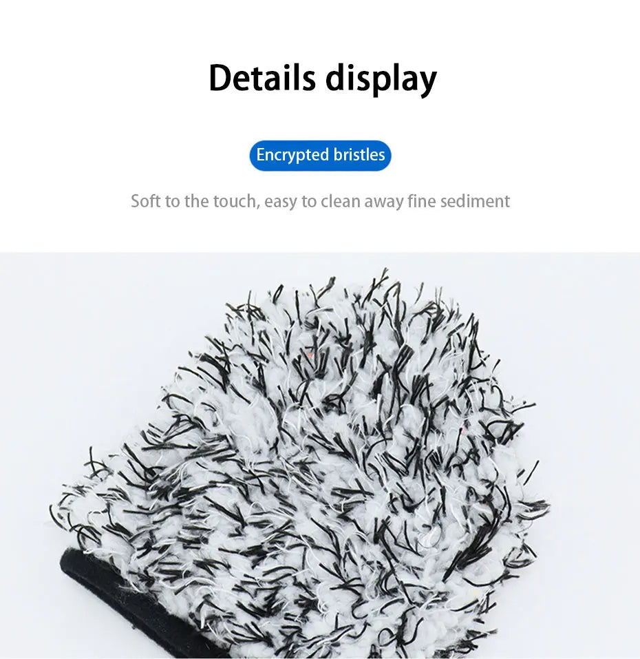 SEAMETAL Microfiber Car Washing Gloves Auto Wheel Hub Rim Cleaning Mitt Ultra-Soft Thickening Wash Glove for Car Detailing Care 