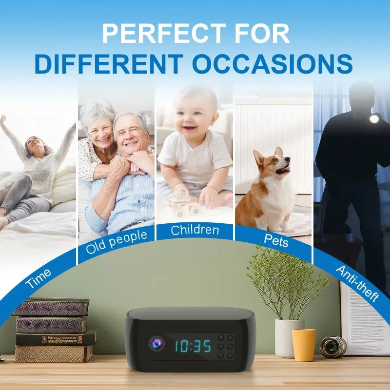 Full HD 1080P Mini Wifi Camera Clock Night Vision Wireless Control IR View Camcorder Home Surveillance Monitor Video Monitor Cam