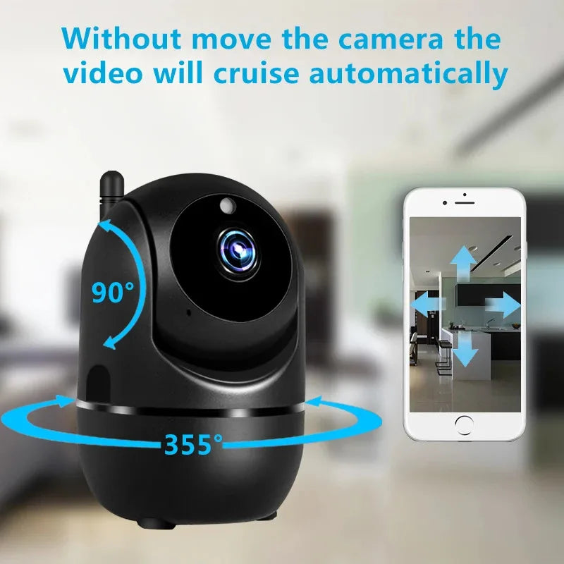 Indoor Wi-Fi Pan-and-Tilt Camera with Tracking & Card Options