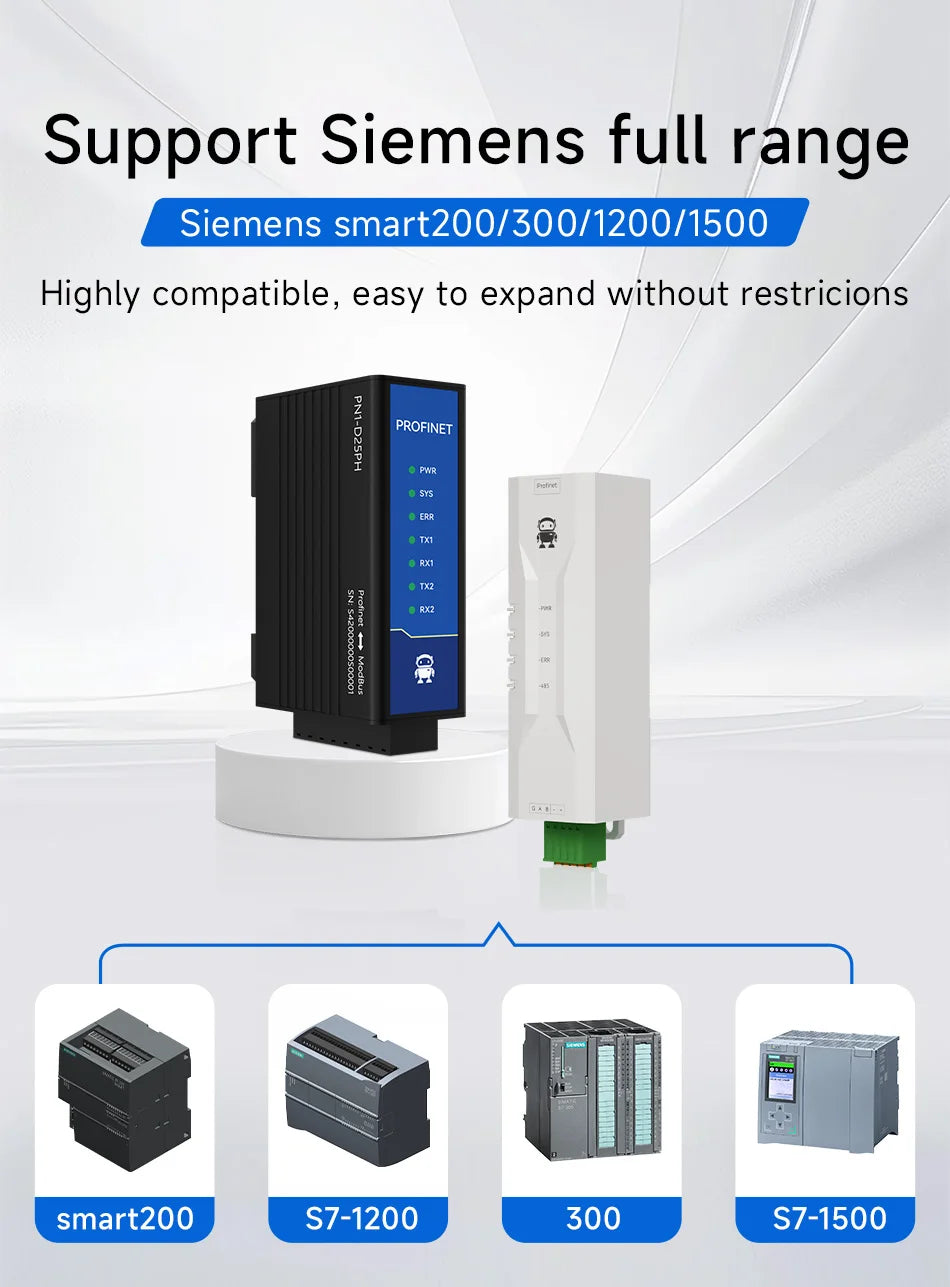 Profinet til Modbus-gateway med modelvalg