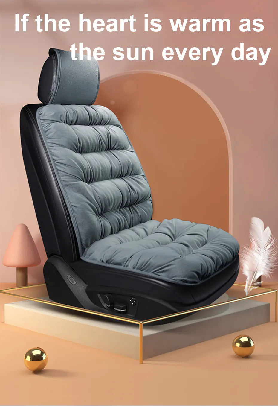 SEAMETAL Plush Car Seat Cover Winter Warm Auto Seat Cushion Thicken Anti Slip Seat Protector Cushion for Suv Sedan Truck Pick-Up