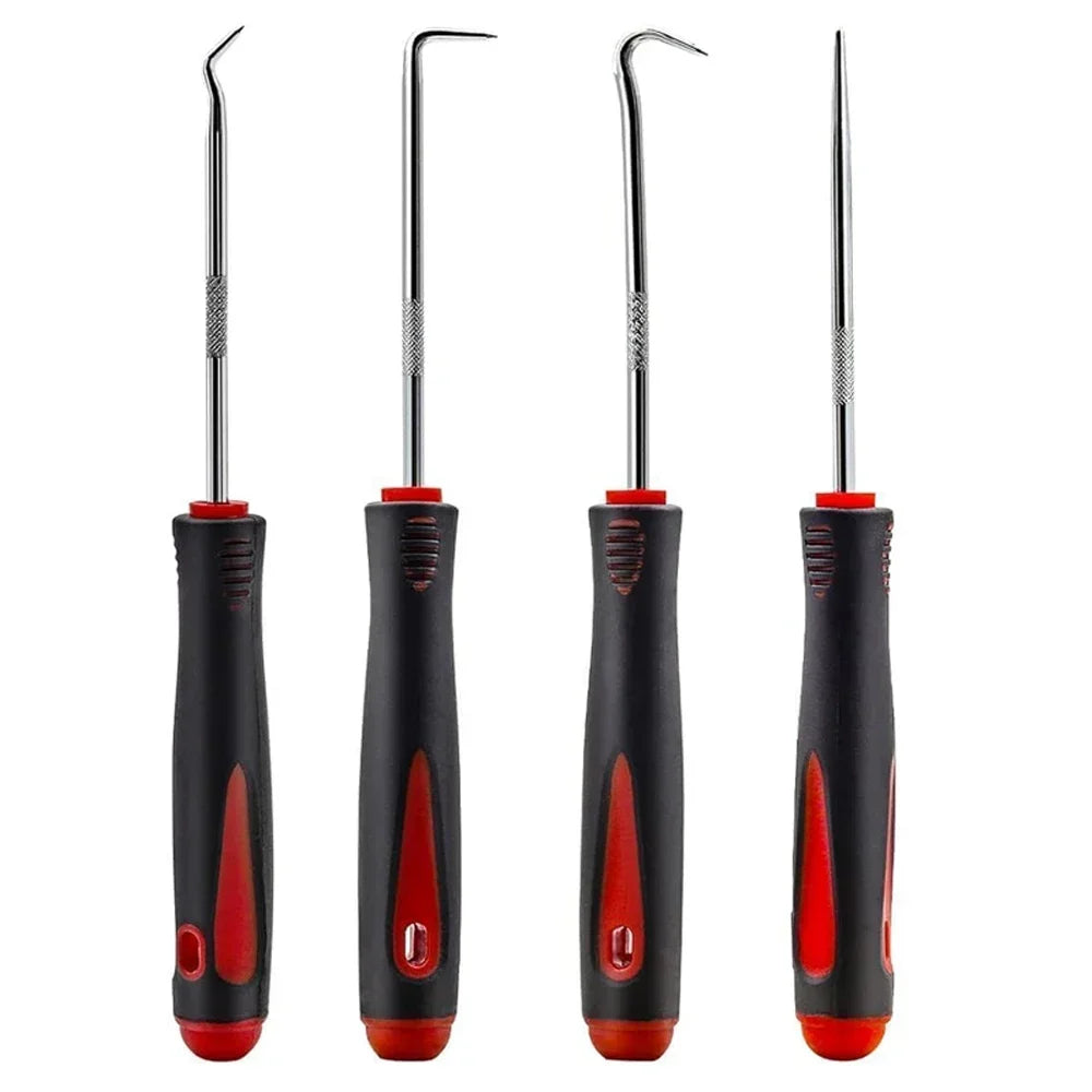 Ensemble de tournevis d’huile automobile avec joint torique O-Ring Joint d’étanchéité Garniture Tire-Pull Prise crochets outils Étanchéité Outils de réparation 16 cm 4 pcs