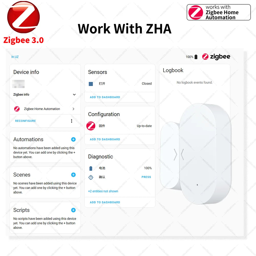Zigbee 3.0 Contact Sensor Door Sensor Window Sensor Zigbee Hub Required Workwith Home Assistant Yandex Alexa ZHA Zigbee2MQTT HA