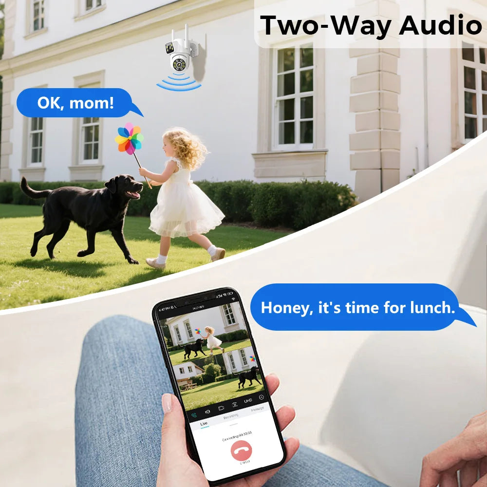 Outdoor Wireless Security Camera 12MP Dual Lens PTZ