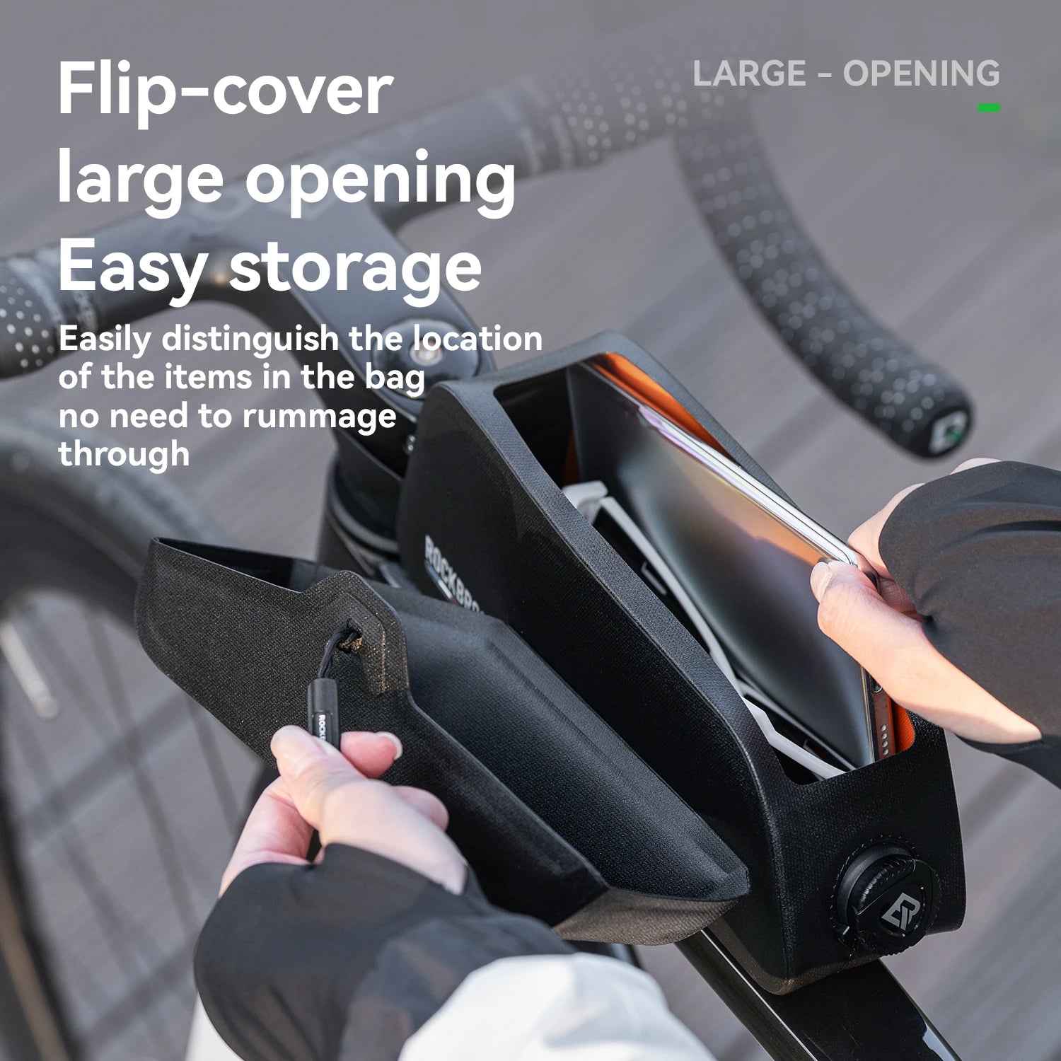 Borsa Impermeabile ROCKBROS ROAD TO SKY per Tubo Superiore della Bici, Borsa Telaio per Ciclismo, Leggera per Accessori da Bicicletta