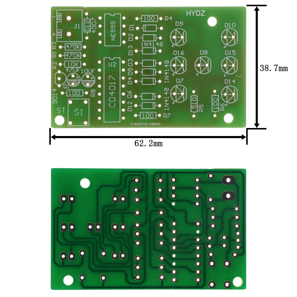 Elektroniske terninger DIY-kretssett, 4,5–5,5 V
