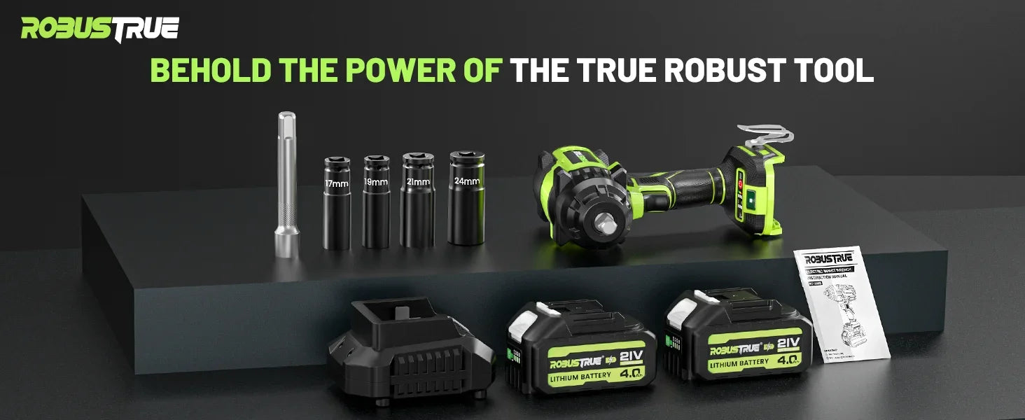 1000N.m Brushless Cordless Impact Wrench with 2 x 4.0Ah Batteries