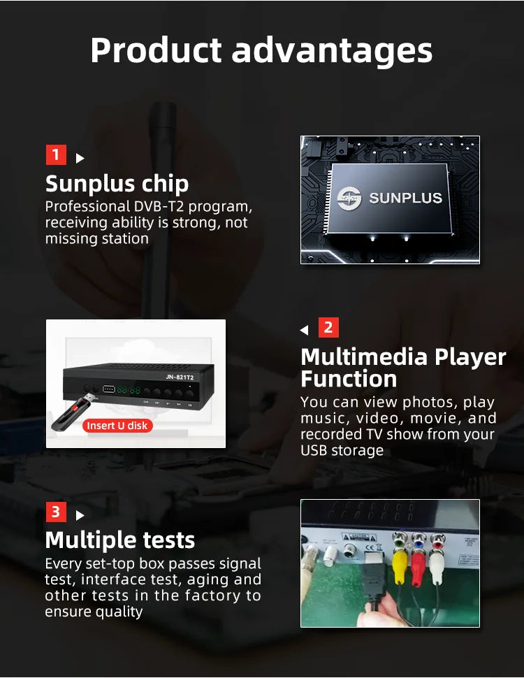 HD TV Receiver with DVB‑T2 and H.265 Decoding
