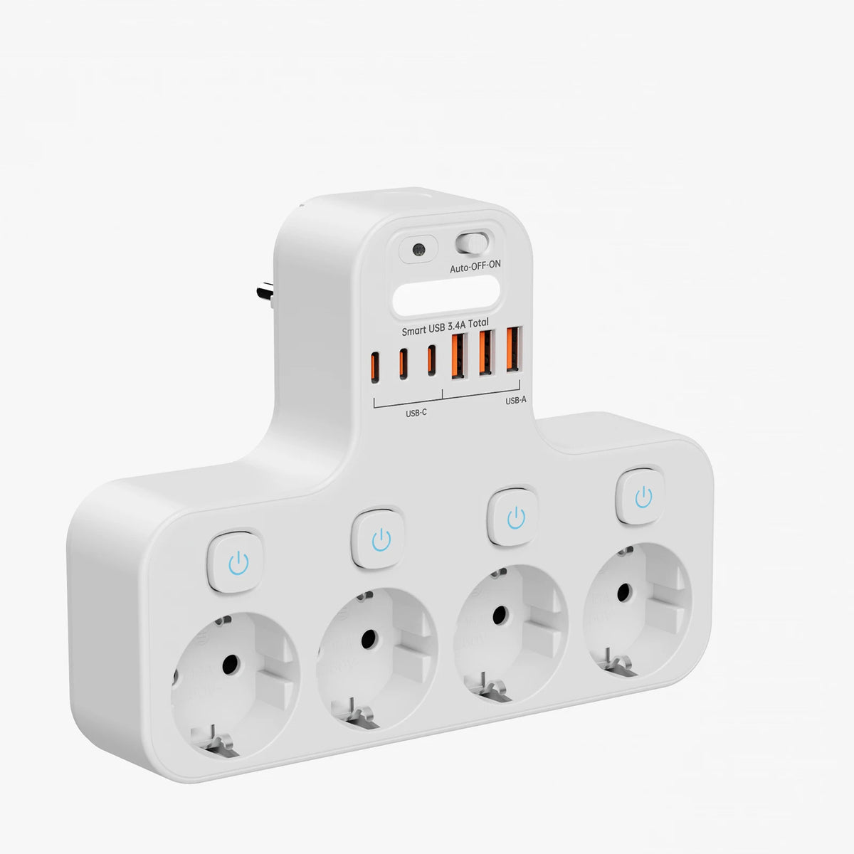 EU Switched Socket Adapter with USB-C