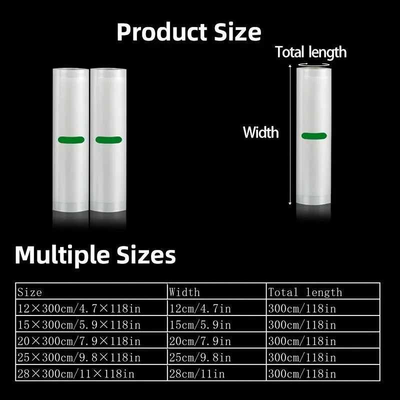 Textured Vacuum-Sealer Rolls, Width and Pack Options