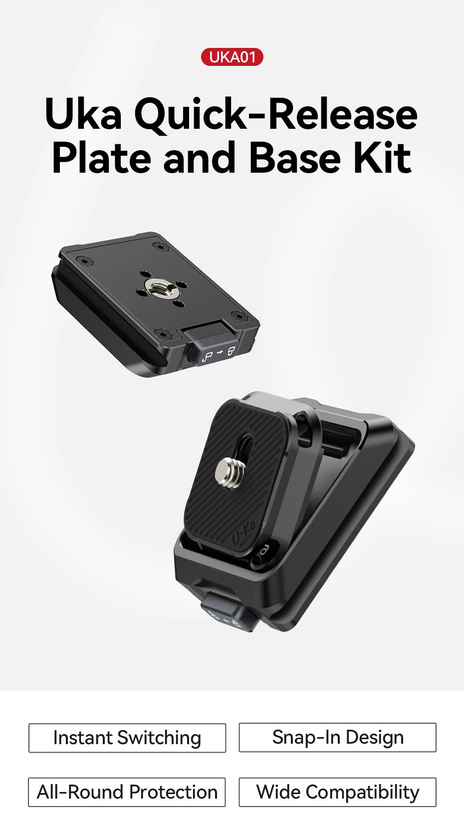 Quick Release Camera Mount Plate & Base Kit for Fast Setup