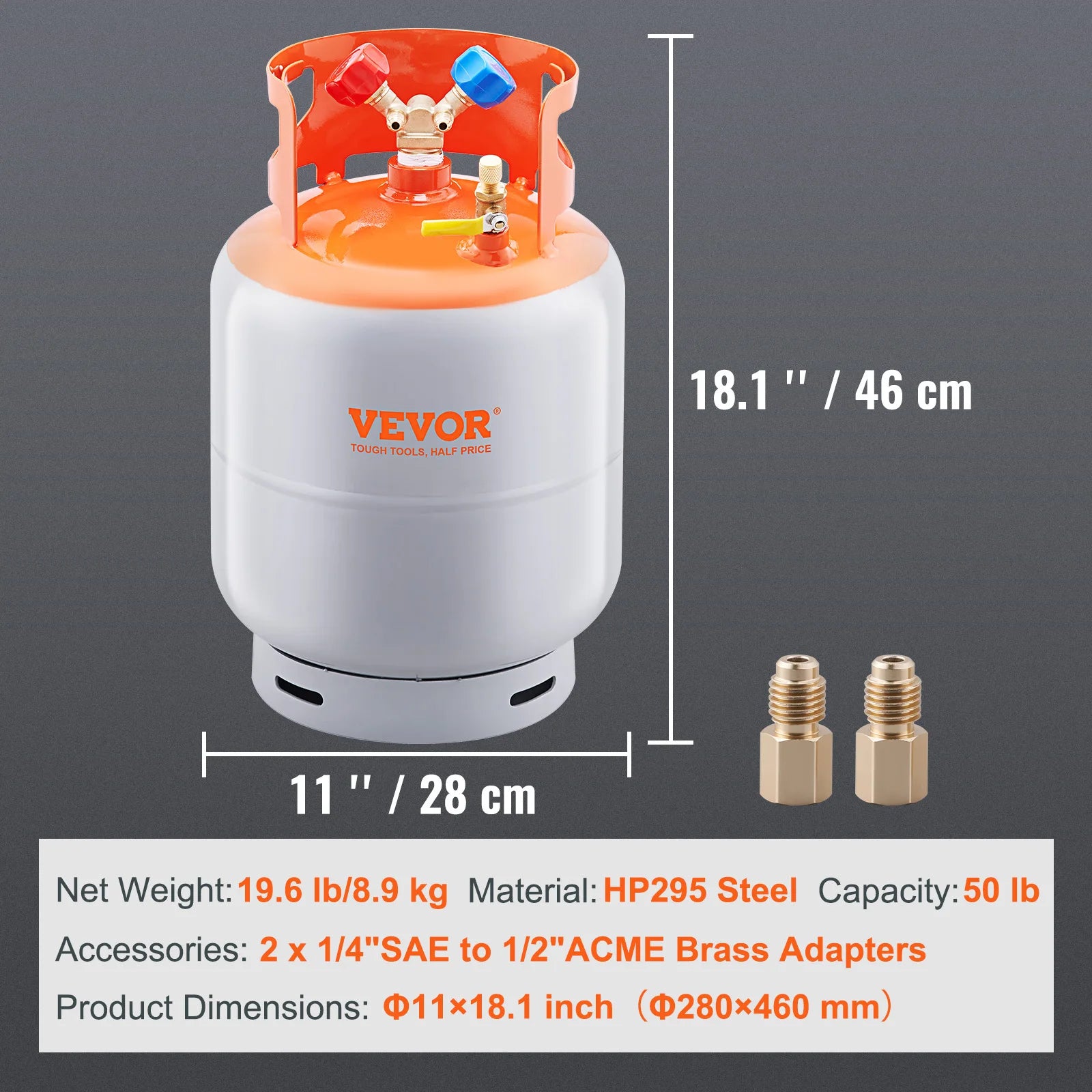 50 lb Refrigerant Recovery Tank with Y-Valve