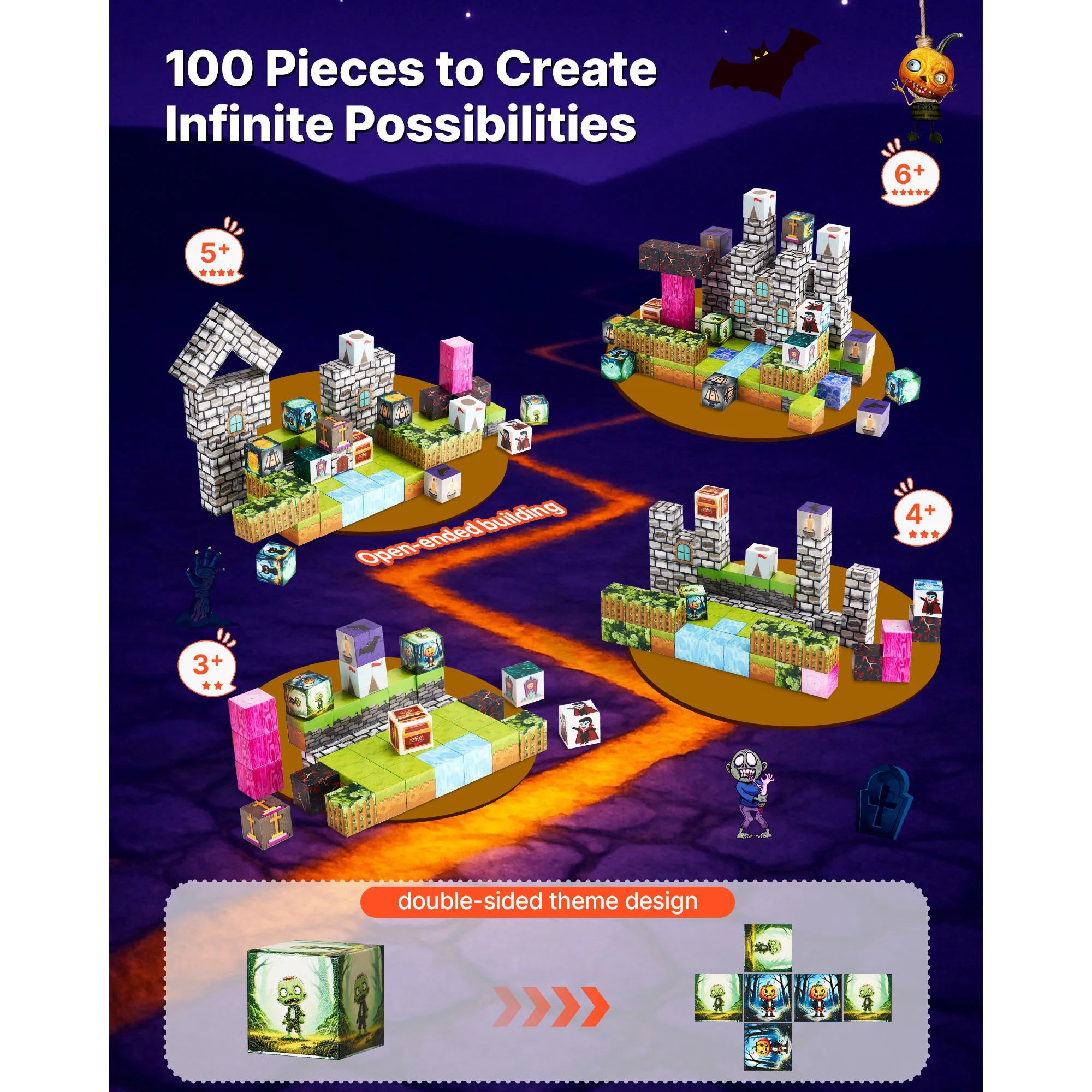 100PCS Magnetic Building Blocks Set for Kids Creative Play