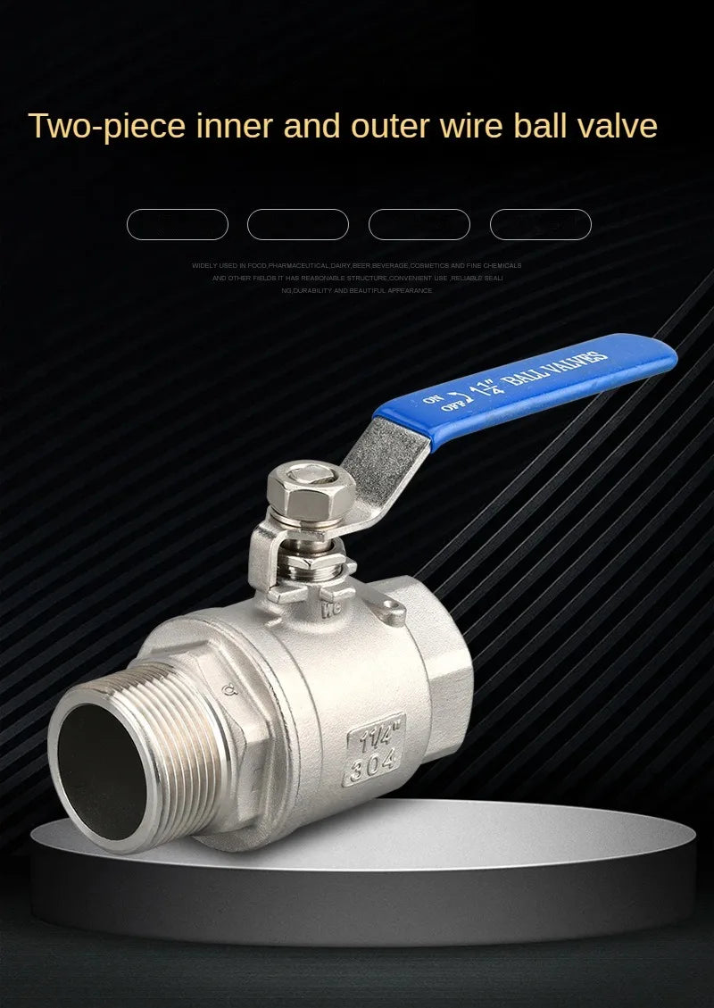 316 Stainless Steel 2P Ball Valve for Water, Gas, and Oil Systems
