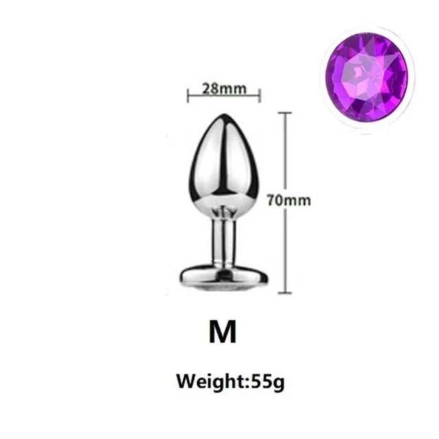 Small Size Metal Anal Beads Butt Plug Mini Rainbow Rose gold Butt Plug Crystal Jewelry Trainer Anal Dildo Masturbation Sex Toy 