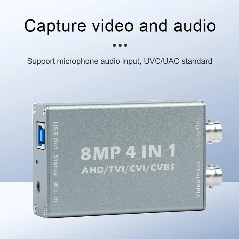 Adaptador de captura de vídeo AHD/TVI/CVI/CVBS para USB