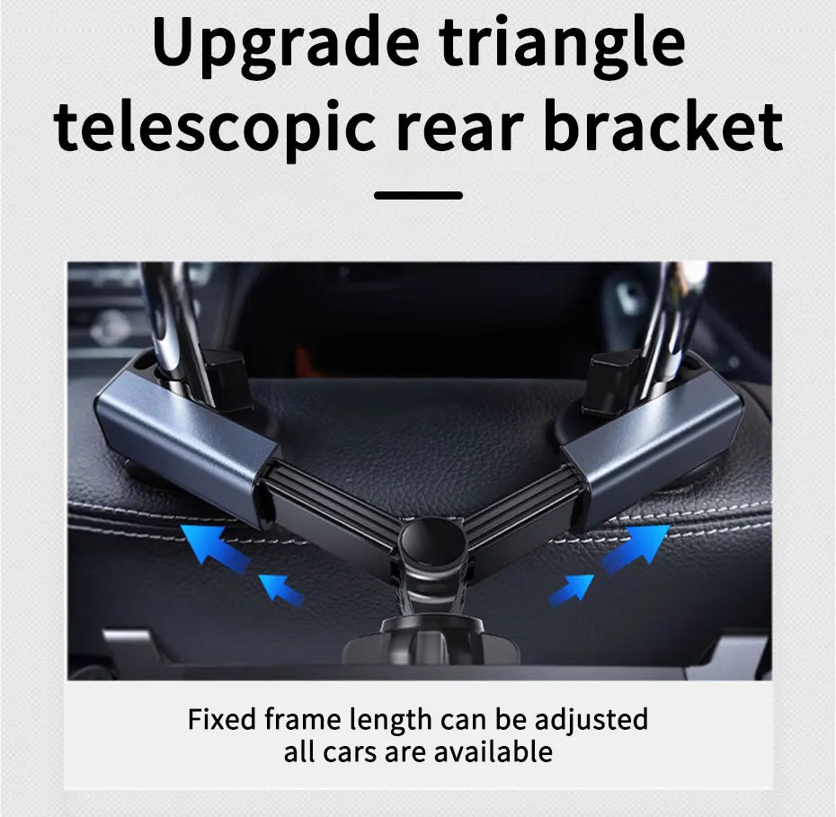 SEMAETAL Car Seat Back Phone Holder Rear Row Tablet Mount for iPad Telescopic Phone Support Bracket Universal for 4-12.9 Inch