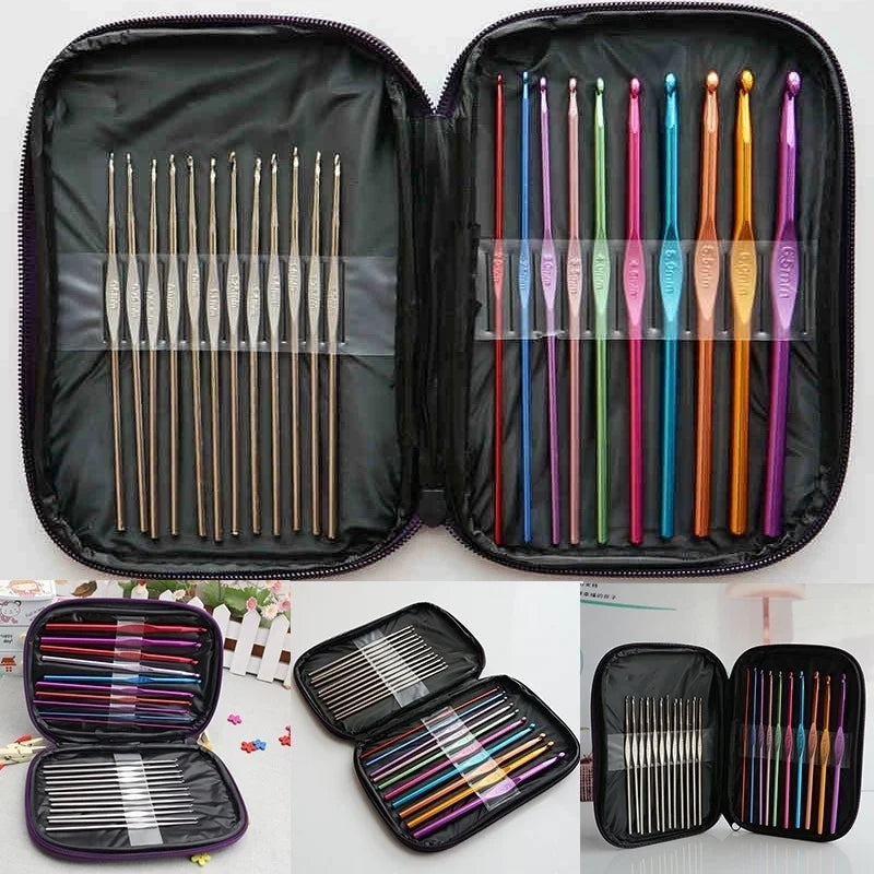 22-Piece Crochet Hook Set with Zip Case, Mixed Sizes