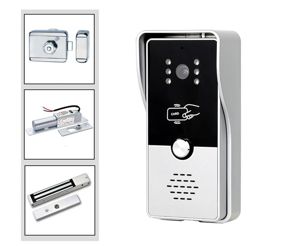 Homefong 7 Inch RFID Home Intercom Video Door Phone Doorbell with Camera Door Access Control Multiple Monitors Unlock Gate Spy-shop.com