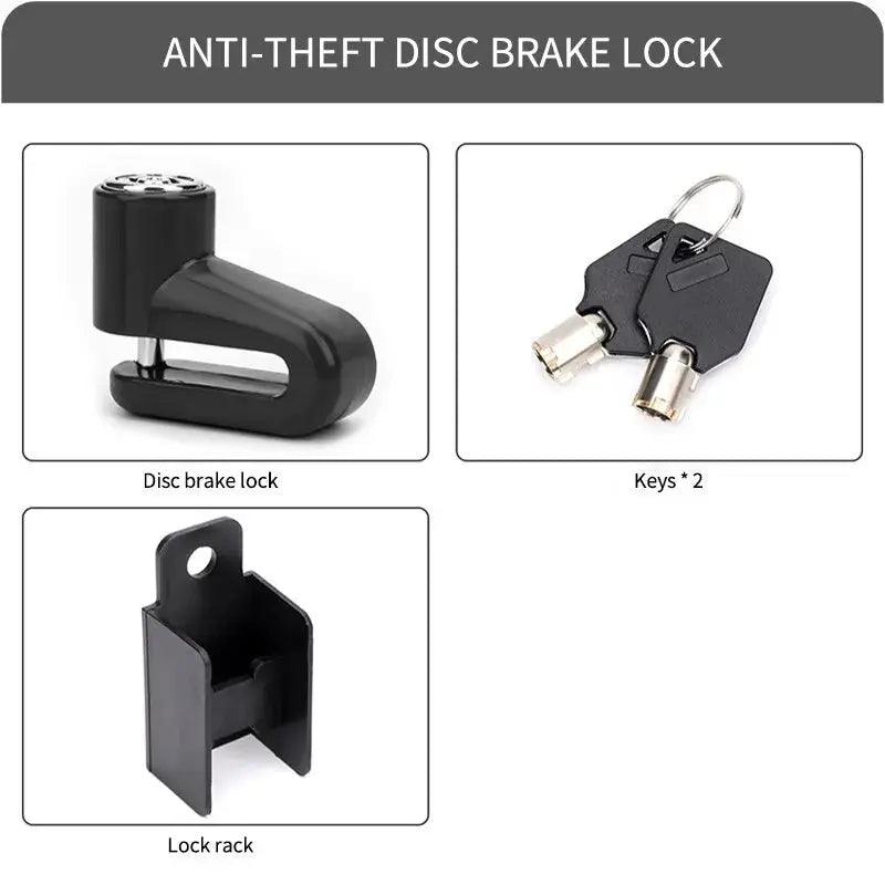 Motorcycle Bike Anti Theft Wheel Disc Brake Lock Safety Disc Wheel Lock Mountain Road Bike Padlock with Keys Spy-shop.com