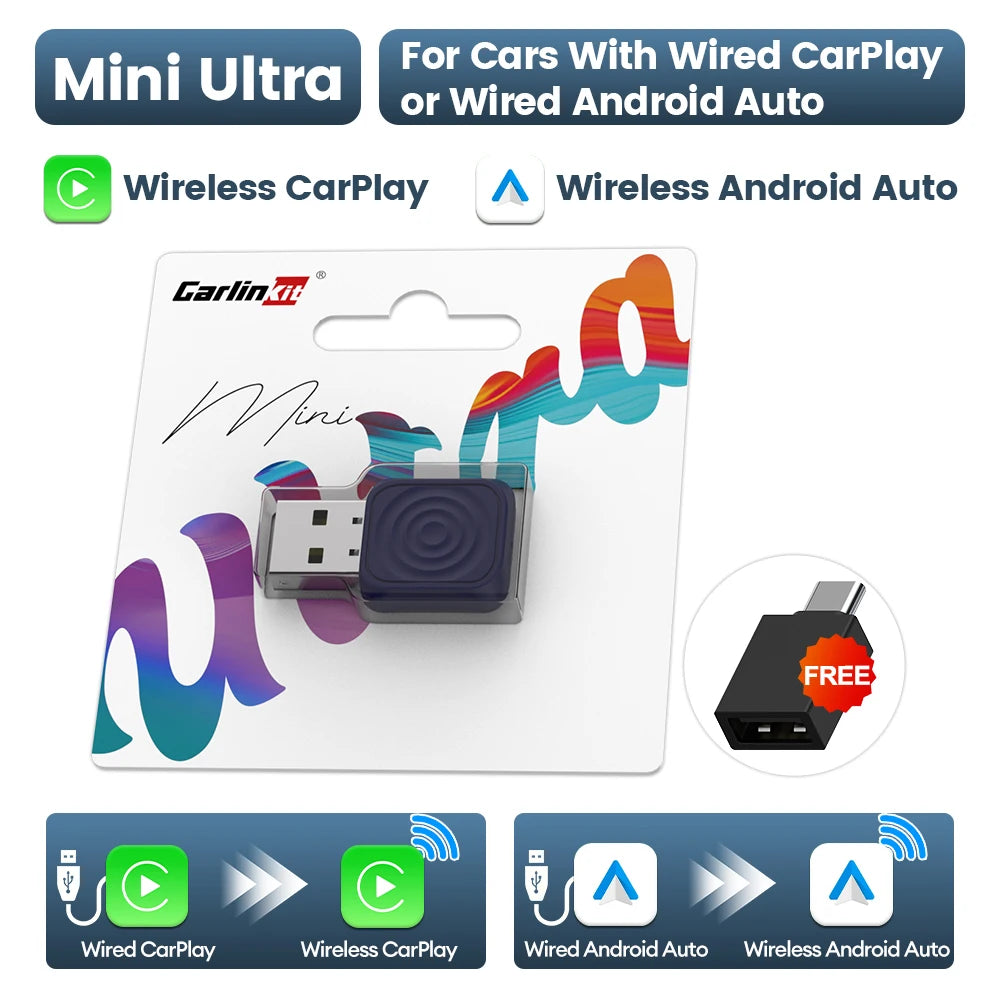 Wireless CarPlay and Android Auto USB Adapter