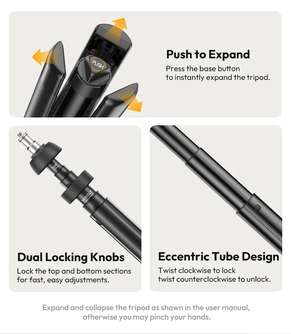 Ulanzi AT-05 2M Heavy Duty Light Stand Foldable Tripod with 1/4" Universal Mount for Photography Video Lights Cameras Livestream 