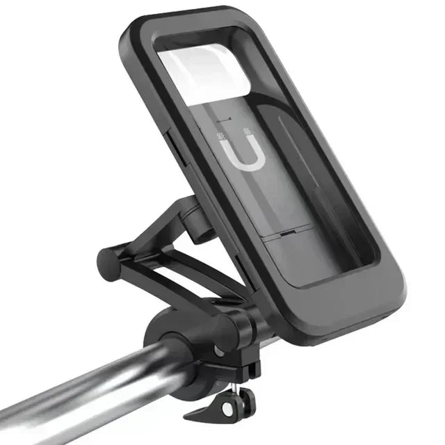 Enclosed Touch-Screen Bike Phone Holder, 360 Rotation